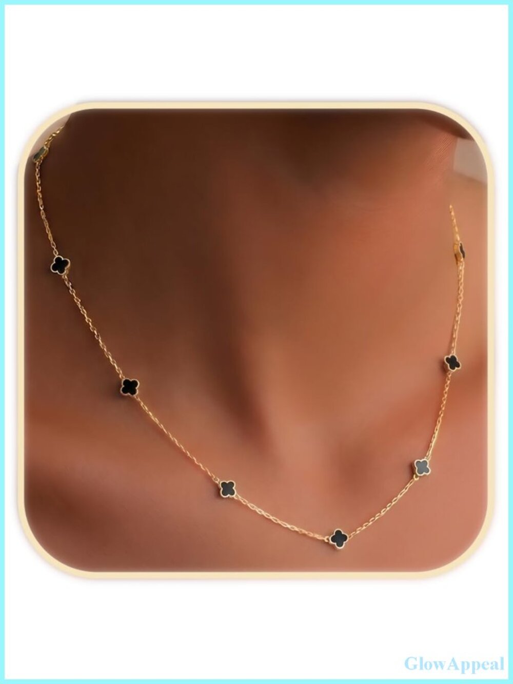 14K Gold Plated Tiny Clover Choker Necklace Dainty Layer Everyday Women Jewelry